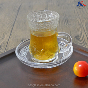 Middle East <strong>Arabian</strong> 2oz Small Handle <strong>Tea</strong> Glass Cup <strong>Set</strong> With Saucer 60ml Espresso Coffee Mug With Dish Plate Turkish Drinking <strong>Set</strong> - Product Image 2
