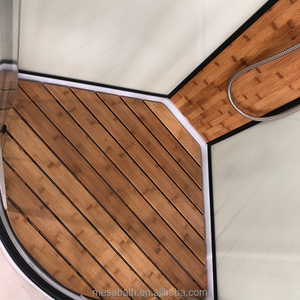 2018 nouveau design noir en aluminium salle de <span class=keywords><strong>douche</strong></span> <span class=keywords><strong>cabine</strong></span> avec bambou tapis - Product Image 3