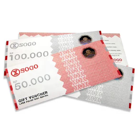 Euro hot business leaflets with serial codes hologram stamp security UV gate ticket gift voucher discount coupon