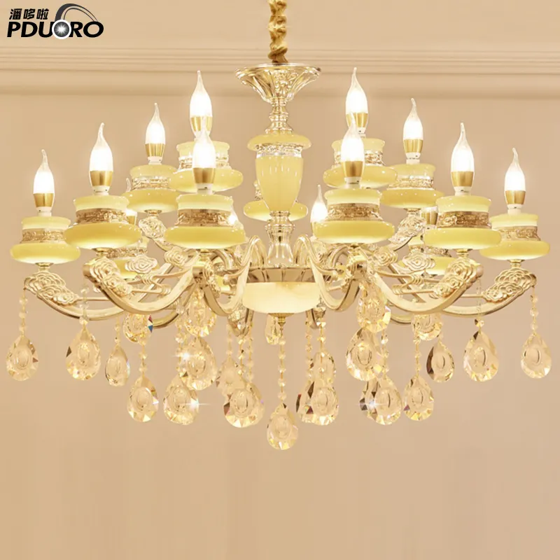 modern creative large crystal lamp luxury iron golden color ceiling crystal chandelier for villa decoration