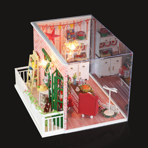 Casas de muñecas de madera en miniatura, kit de muebles DIY a escala <span class=keywords><strong>1</strong></span>:24, nuevo <span class=keywords><strong>juguete</strong></span> barato - Product Image 3