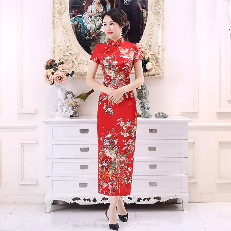 Vestido Cheongsam chino Vintage para mujer, de noche, de fábrica China