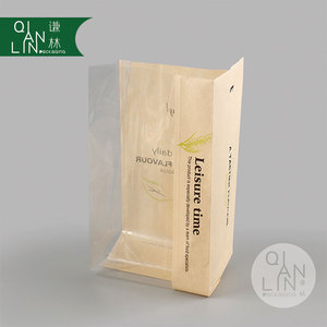 Bolsa de Papel <span class=keywords><strong>Kraft</strong></span> con Fondo en V y Ventana Transparente para Pan, Empaquetado de Alimentos de Marca Personalizada, Venta al Por Mayor, Grado Alimenticio - Product Image 2