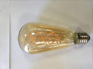 Ampoule LED à filament en verre ambré <span class=keywords><strong>E27</strong></span> ST64 <span class=keywords><strong>4W</strong></span>, lumière décorative suspendue à intensité variable 220V - Product Image 4
