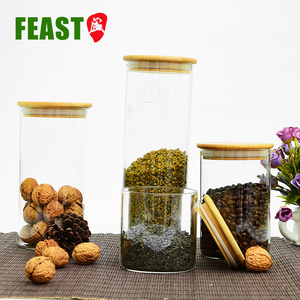 Cocina hermética <span class=keywords><strong>de</strong></span> alimentos personalizada, tuerca <span class=keywords><strong>de</strong></span> té <span class=keywords><strong>de</strong></span> flores con tapa <span class=keywords><strong>de</strong></span> bambú, tarro <span class=keywords><strong>de</strong></span> almacenamiento <span class=keywords><strong>de</strong></span> <span class=keywords><strong>vidrio</strong></span> - Product Image 6