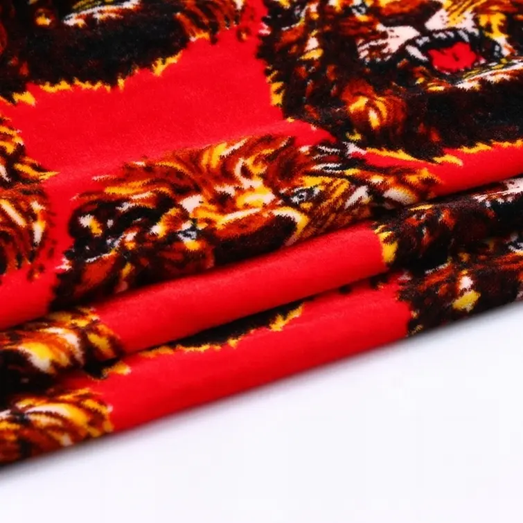 Customized color 100% polyester animal print velour home textile 5000 velvet fabric for pillow