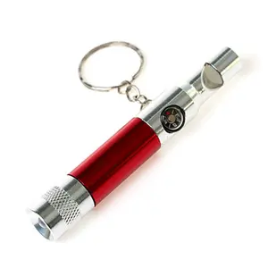 SuperBright Mini Compass Whistle Flashlight Torch