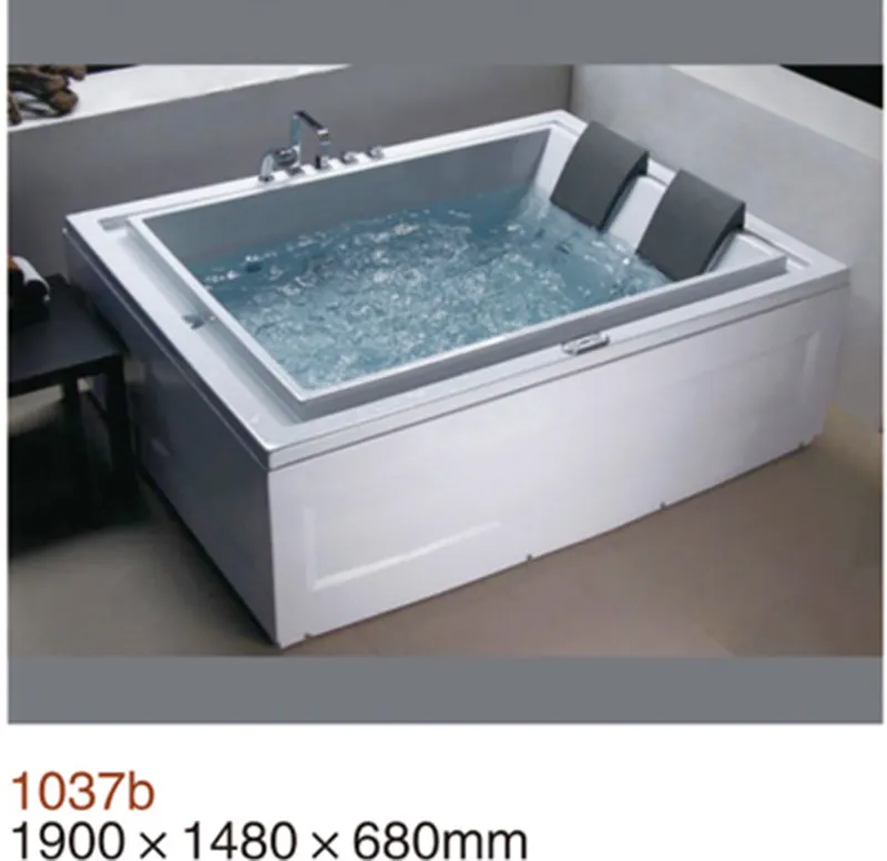 Double whirlpool tub/ bathtub for hotel/ bath tub acryl white