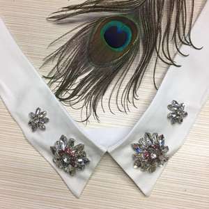 Blusa elegante para mujer con cuello de diamantes de imitación 3D desmontable Nueva moda Técnica DE COSER Estilo bordado - Product Image 5