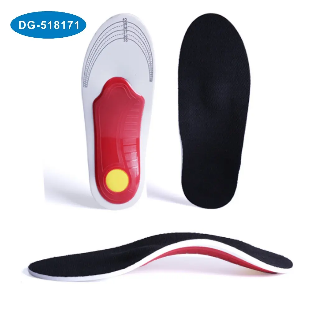 EVA flat foot orthotic foot arch support insole of breathable, shock absorption and pressure relief