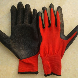 Gants de travail en <span class=keywords><strong>latex</strong></span> rouge et noir de calibre 13, gants de travail en <span class=keywords><strong>latex</strong></span> gaufré - Product Image 6