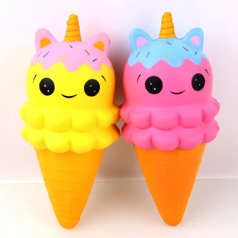 Yeni Jumbo Squishies yavaş yükselen Unicorn dondurma koni Kawaii kek kokulu stres rahatlatıcı topu oyuncaklar promosyon hediye