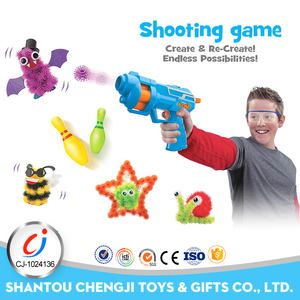 <span class=keywords><strong>Feliz</strong></span> bola de tiro pistola de juguete para niños juegos de plástico con bolos - Product Image 1