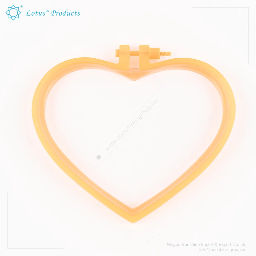 Garment Accessories Colorful Plastic Heart Design Hand Embroidery Cross Stitch Hoops