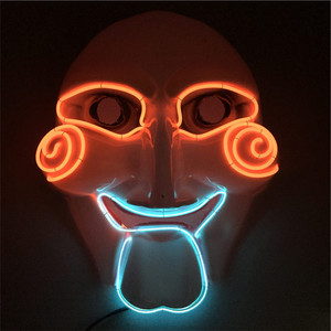 Máscara de marionetas con luz Led, disfraces escalofriantes y escalofriantes, máscara con luz Led - Product Image 3