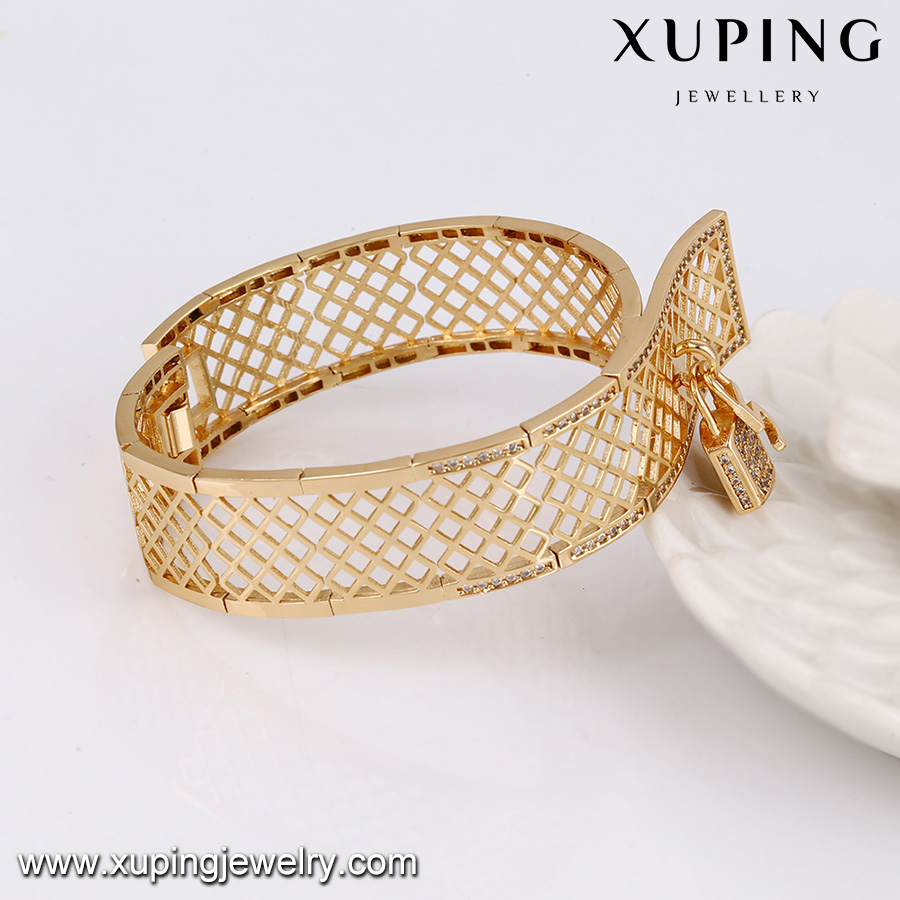Bracciale Rigido Uomo Donna Cubico Placcato Oro Con Cristalli Zircondia – Philip Jones