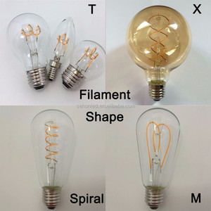 Bombilla <span class=keywords><strong>LED</strong></span> de filamento curvada A60 de <span class=keywords><strong>4W</strong></span>, luz de filamento <span class=keywords><strong>LED</strong></span> en espiral E26 <span class=keywords><strong>E27</strong></span> - Product Image 6