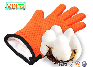 Jaune couleur <span class=keywords><strong>chaud</strong></span> coton cuisine silicone bout des doigts des gants - Product Image 2
