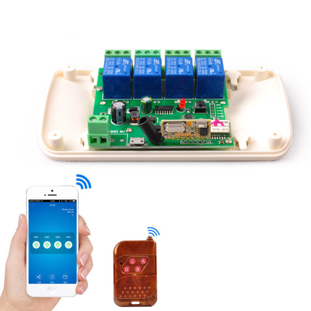 Smart Remote Control Wireless Switch Universal Module 4ch DC 5V 12V 32V 220V Wifi Switch Timer for Smart Home