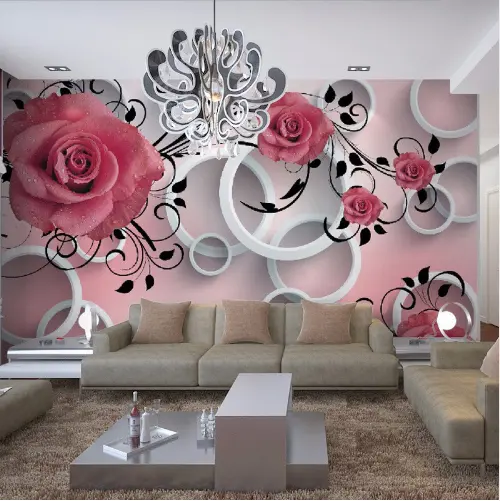 Wallpaper Berperekat, Relief Mawar 3D Indah Tahan Suara