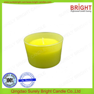 Vela artesanal de pilar con aroma en vaso artística deslustrado color - Product Image 3