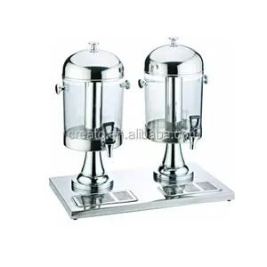 Two tank with tap juice vessels whisky wine dispenser