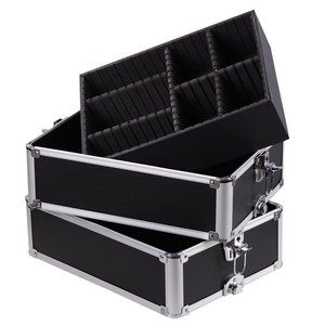 สีดำ <span class=keywords><strong>4</strong></span> in 1 Rolling Makeup Artist Train Case ล็อครถเข็นเครื่องสำอางกระเป๋าเดินทาง 2 <span class=keywords><strong>ล้อ</strong></span> - Product Image 4