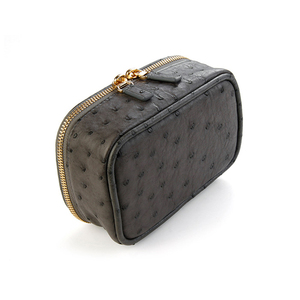 Men's <b>Travel</b> Kits Ostrich Genuine Leather Monogrammed <b>Toiletry</b> <b>Bag</b> - Product Image 4