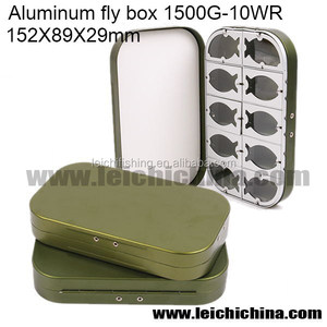 Boîte en aluminium pour la pêche à la mouche, couleur verte, 10 modèles WR - Product Image 1