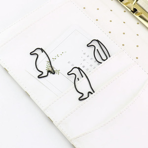 ファンシーなデザインの黒のかわいい動物のペンギンの形のペーパークリップ - Product Image 5