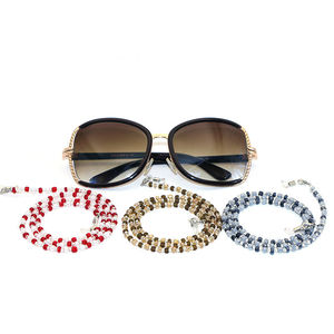 5 porte-<span class=keywords><strong>lunettes</strong></span> de soleil antidérapant, coloré et fait à la main, <span class=keywords><strong>cordon</strong></span> <span class=keywords><strong>transparent</strong></span>, perles, chaîne en perles - Product Image 1