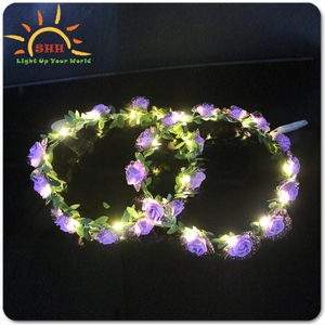 Diadema <span class=keywords><strong>de</strong></span> <span class=keywords><strong>Flores</strong></span> <span class=keywords><strong>de</strong></span> Plástico LED Duradera <span class=keywords><strong>para</strong></span> <span class=keywords><strong>Niñas</strong></span>, Ideal <span class=keywords><strong>para</strong></span> Bodas y Vacaciones en la Playa - Product Image 3
