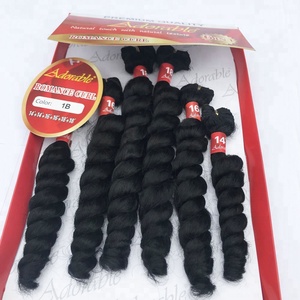 A buon mercato colore naturale sintetico tessuto dei capelli packs, capelli sintetici bundles in pacchetto, arricciatura romance 6pcs onda allentata - Product Image 5