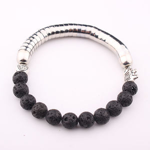 Pulsera para mujeres y hombres naturaleza piedra mate negro onyx con cuentas pulsera <span class=keywords><strong>mala</strong></span> yoga Buda pulsera - Product Image 1