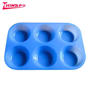 Trung Quốc nhà máy Silicone khuôn nhà máy sản xuất cấp thực phẩm tùy chỉnh Silicone cupcake Maker 6 sâu răng Silicone bánh nướng khuôn