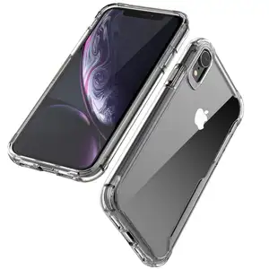 Funda trasera de teléfono móvil híbrida a prueba de golpes para iPhone XR, cristal transparente