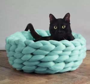 Panier <span class=keywords><strong>de</strong></span> meubles en laine pour animaux <span class=keywords><strong>de</strong></span> compagnie, tricot à la main, crochet, bon marché, 100% - Product Image 2