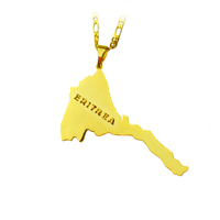 Collier de personnalité HipHop pour femmes, chaîne très tendance, bijoux en plaqué or 18k, pendentif avec carte du madagas