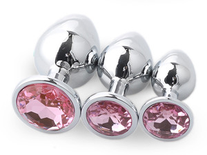 3 boyutları paketi Anal Plug alaşım Anal dilatör popo fiş seks oyuncak - Product Image 2