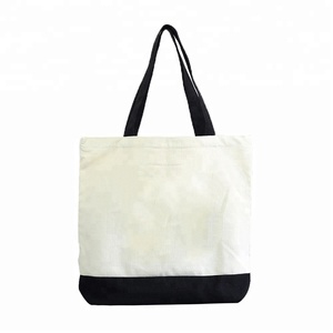 Custom Logo Organic Plain Fabric Tote <strong>Shoulder</strong> Shopping <strong>Cotton</strong> Carry <strong>Bag</strong> With Zipper - Product Image 1