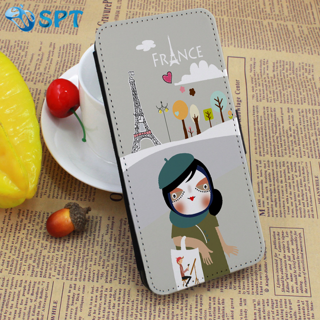 DIY Design Custom Printed Leather Flip for for iPhone 5S Black Protector