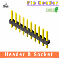 Conector de Cabezal de 6 Pines de Aleación de Cobre Dorado de Alta Calidad Amtek de 2.54 mm para PCB