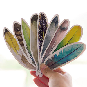 Boîte de 30 signets en forme de plume <span class=keywords><strong>Kawaii</strong></span>, fournitures scolaires et de bureau - Product Image 3