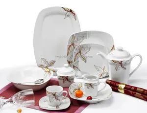 Factory supply 47pcs porcelain Flatware dinnerware set /ceramic fine dinner set service for 8