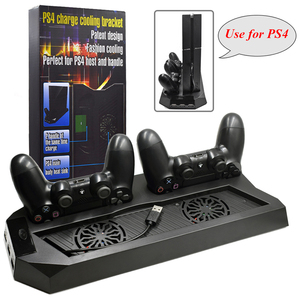 Soporte Vertical con <span class=keywords><strong>Joystick</strong></span> inalámbrico Dual, base de carga USB, ventilador enfriador de refrigeración para <span class=keywords><strong>PS4</strong></span> Playstation 4 - Product Image 1