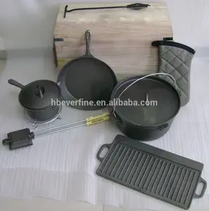 Hierro fundido de picnic juego de utensilios de camping utensilios de cocina