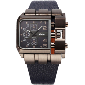 Orologio da Polso Quadrato da <span class=keywords><strong>Uomo</strong></span> OULM, Design Originale, Quadrante Grande e Ampio, Cinturino in Pelle Casual, Orologio al Quarzo, <span class=keywords><strong>Orologi</strong></span> Sportivi Maschili - Product Image 5