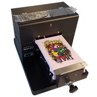 Kaus Garmen Kain DTG Printer UV Inkjet 6 Warna Ukuran A4 Flatbed DGT Mesin Cetak DIY Sesuai Pesanan