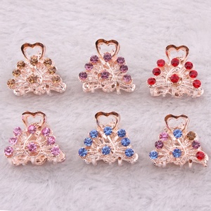 ローズゴールド合金ラインストーンレディースメタルヘアクロークリップ - Product Image 5