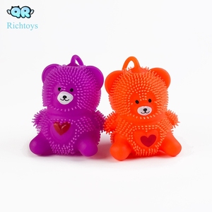 Led Light up <strong>Hairy</strong> Flashing Soft Puffer <strong>Balls</strong> Bear Toys